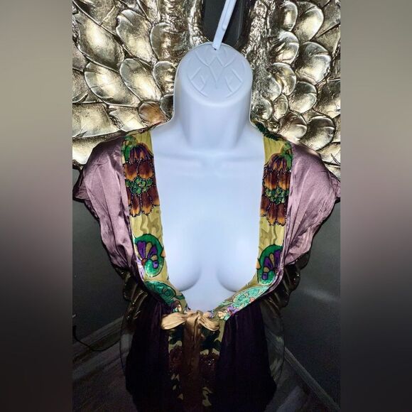 Rare Vintage Hale Bob, Silk purple bohemian Dress - Picture 4 of 16